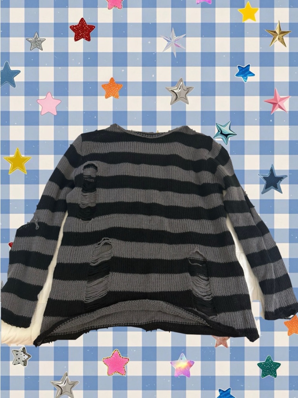 Striped ragged sweater